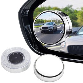 JONMON Suction Cup Blind Spot Mirrors, 2 Inch Small Round HD Glass 360 Degree Wide Angle Convex Rear View Exterior Side Blindspot Mirrors Universal for Car SUV and Trucks, Pack of 2