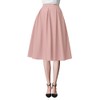 Urban GoCo Women's A-Line Pleated Flared Midi Skirt - pink,