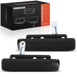 A-Premium Outside Exterior Door Handles Compatible with Ford E-150, E150, E-250, E250, E-150 Club Wagon, E-250 Econoline, E-350 Super Duty, Smooth Black, 2-PC Set, Front Driver and Passenger Side
