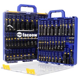 Facoow 55PCS Impact Nut Driver Set Magnetic, SAE&Metric Nut Drivers, Deep Impact Nut Drivers, Impact Socket Adapters, Wing Nut Driver, Power Bit,Quick Release Extension, Pivoting Nutsetter,Storage Box