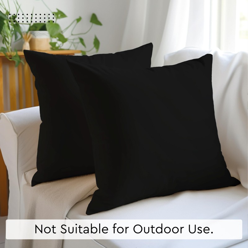 Encasa Cotton Throw Pillow Covers Set of 2 I 24x24