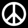 EvolveFISH Peace Symbol Weatherproof Vinyl Decal - [White][5"]