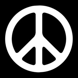 EvolveFISH Peace Symbol Weatherproof Vinyl Decal - [White][5"]