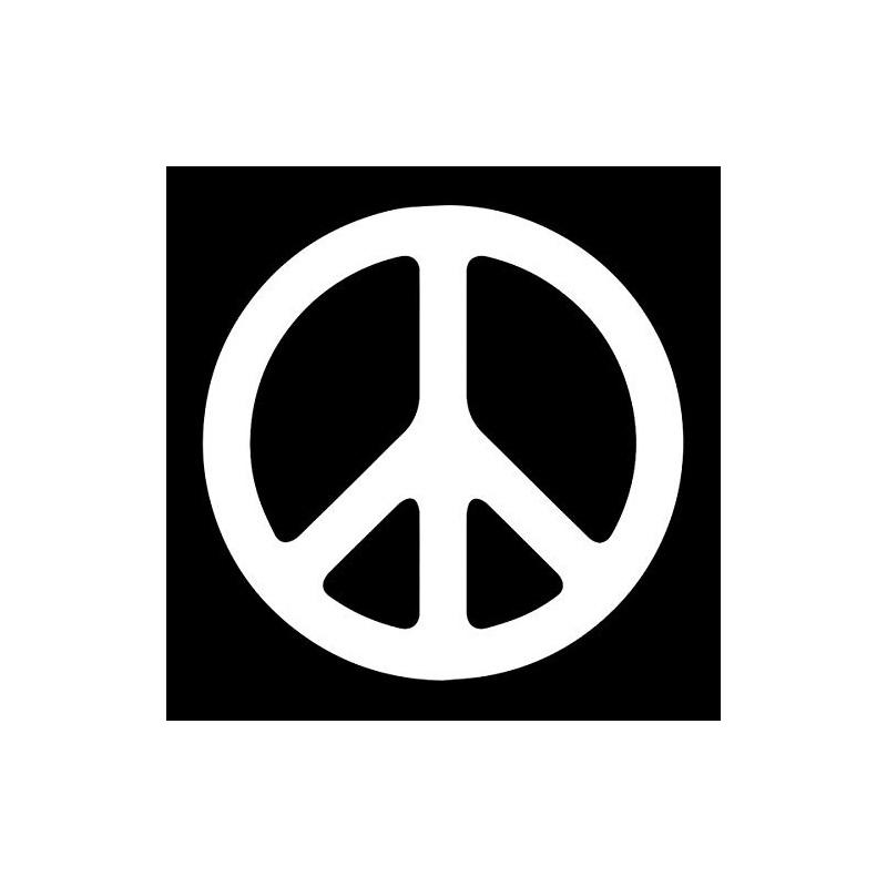 EvolveFISH Peace Symbol Weatherproof Vinyl Decal - [White][5"]