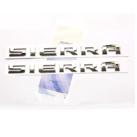 Yoaoo 2Pack OEM Chrome Sierra Nameplates Letter Emblems Badges Glossy Compatible with 2500Hd 3500Hd Sierra