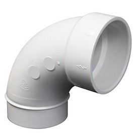 PlumberStop - 1-1/2" DWV PVC 1/4 Bend 90 Degree Elbow, Street (S × H) For Solvent Weld Socket Fittings – Schedule 40 PVC, Non-Pressure Drainage and Vent Systems