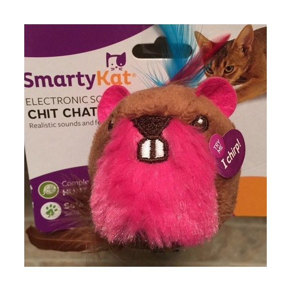 SmartyKat Chit Chatter Electronic Sound Feather Cat Toy, Battery Powered