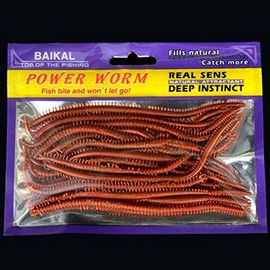 LVEDU 20pcs/pack Artificial Sea Worms 135mm Earthworm Soft Fishing Lures Soft Bait Lifelike Fishy Smell Lures