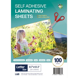HA SHI (100 Sheets) Self Adhesive Laminating Sheets, Cold Laminate, self Seal, Plastic Paper, 8.7 x 12.2 Inch