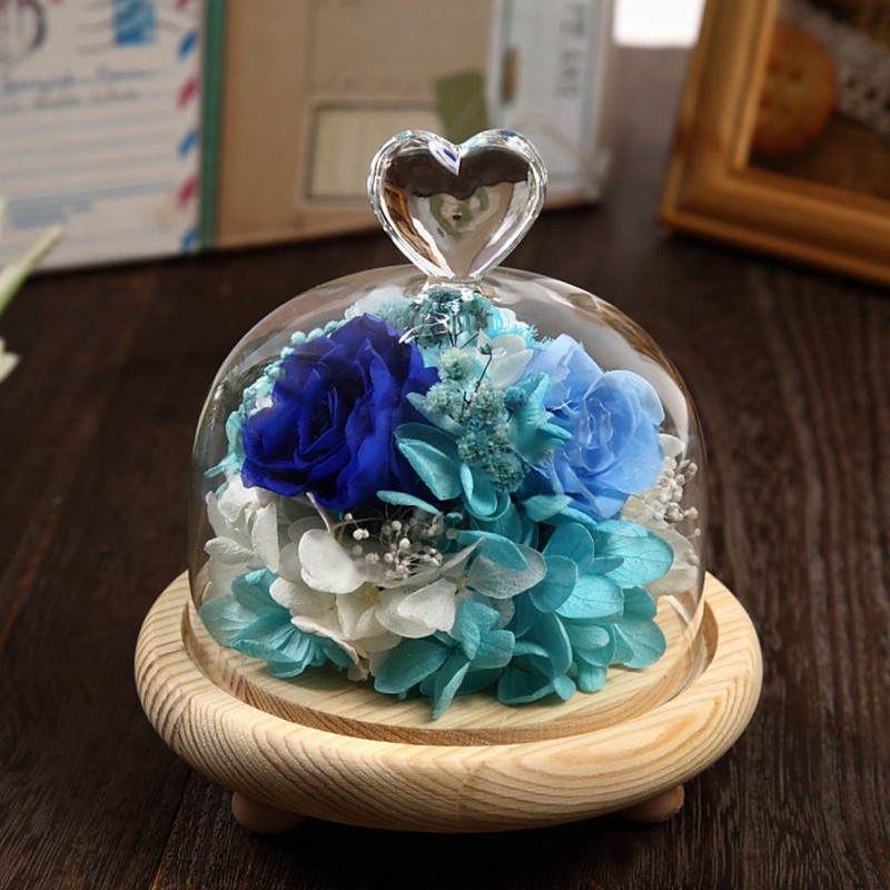 TEATSIGHT Preserved Flower Arrangement in a Glass Pot, Wrapped, 3 Flowers