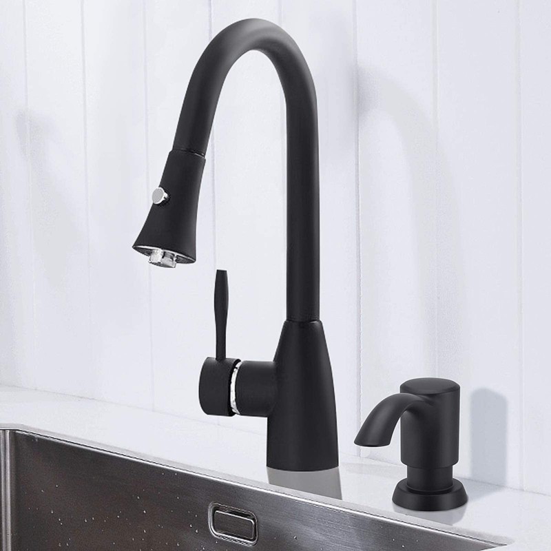 SAMODRA Built in Kitchen Sink Soap Dispenser (Matte Black) with