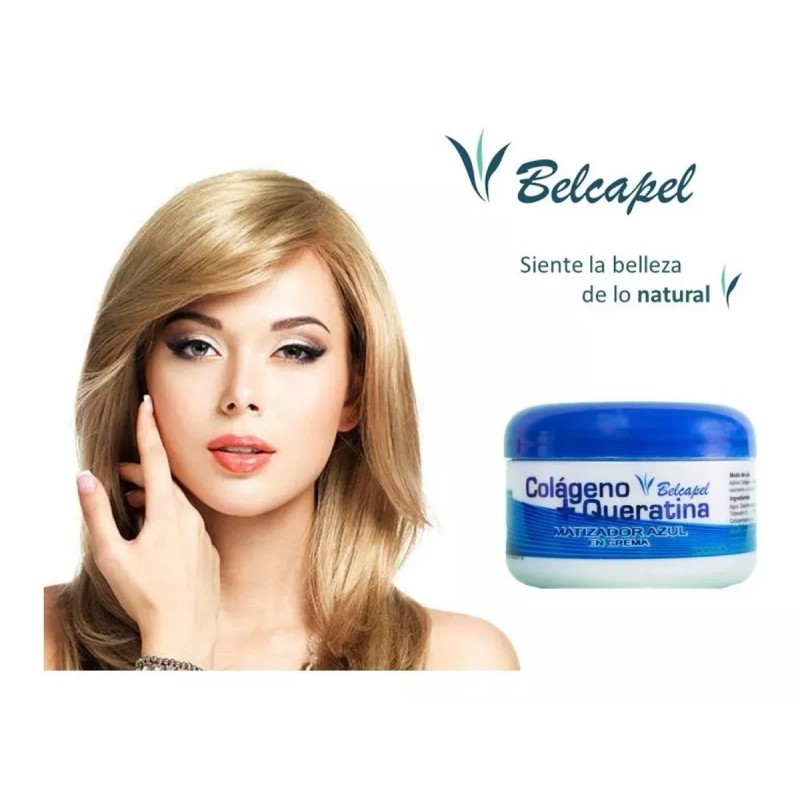belcapel Matizador Azul Crema Colageno+queratina Belcapel 250ml 3 Pzs