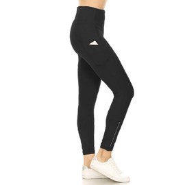 Women's High Waist 7/8 Length Reflective Pocket Yoga Pants-YL8A-BLACK-L