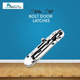 MARINE CITY Heavy Duty 316 Marine Grade Stainless Steel (5-1/4" × 1-1/2") Barrel Bolt Door Latches for Windows/Hatches/Cabinets (L)