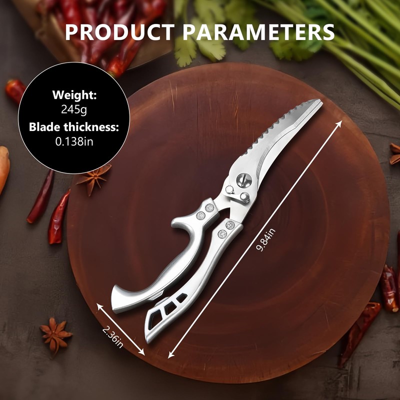 MISHURACLES Multi-functional Chicken Fish Meat Bone Scissors Stainless Steel Poultry