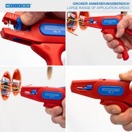 WEICON Wire Stripper No. 6 | for live working up to 1000 volts | Stripping tool for round cables | working range 0,2-6,0 mm² | VDE-Tested