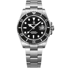 LACZ DENTON Pagani Design PD1639 Men Mechanical Wristwatch Ceramic Bezel Automatic Watch Sapphire Glass Watch for Men Waterproof 100M Sports Watches Japan NH35A Movement (Black)