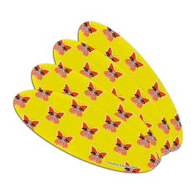 Butterfly Eyes Double-Sided Oval Nail File Emery Board Set 4 Pack