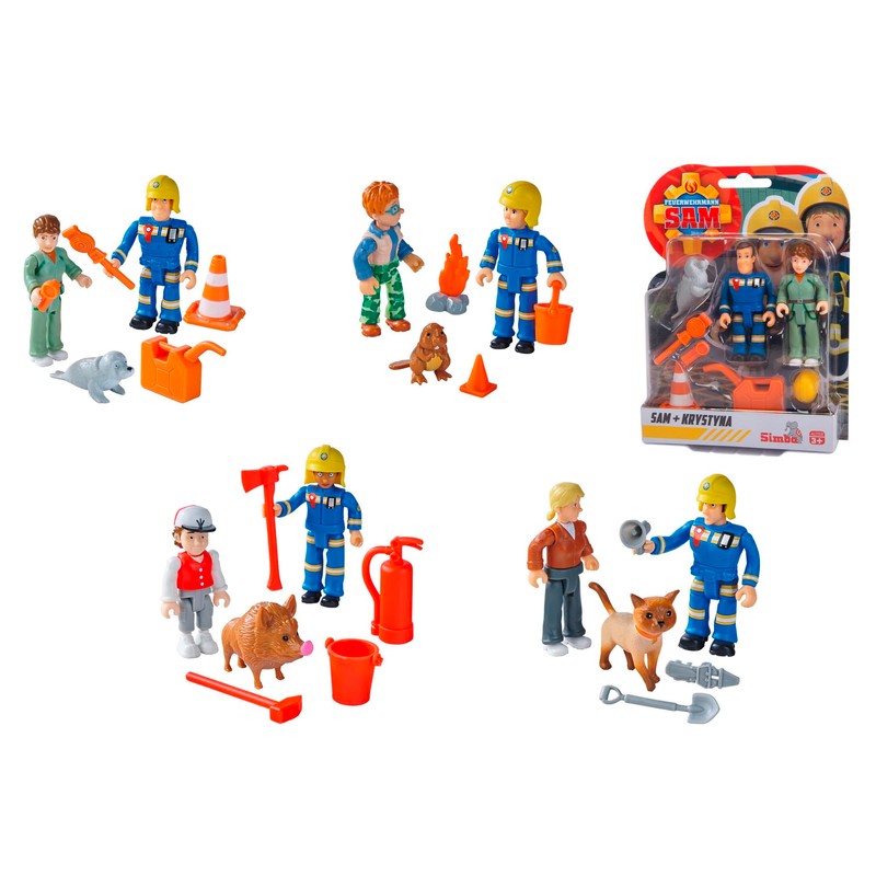 Fireman Sam Figures Double Pack V, 4 Assortments, with New