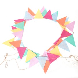 Double Side Colorful Flag Pennants Multicolor Banner Bunting for Celebration(32.81ft 42pcs)