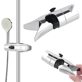 Fhioevt Shower Head Holder Hand Shower Holder Adjustable Shower Head Holder for Shower Rail 18-25 mm Shower Holder 360° Rotatable Shower Head Holder for Sliding Bar ABS Shower Holder