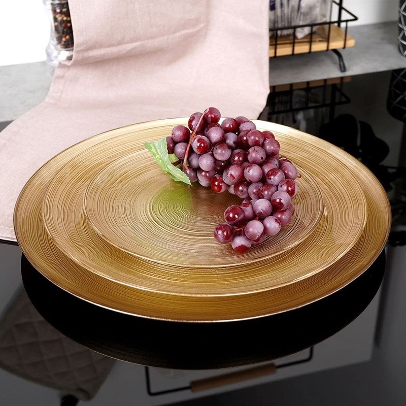 Vilde Dinner Plate Flat Glass Gold 21 cm