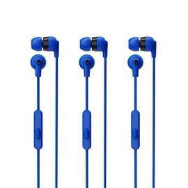 Skullcandy Ink'd+ in-Ear Wired Earbuds, Microphone, Works with Bluetooth Devices and Computers - Cobalt Blue 3-Pack