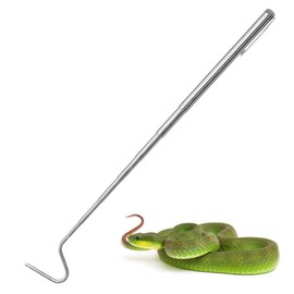 JinliangGuo One Piece Metal Snake Hook Rustproof Snake Catching Tools Outdoor Reptile Steel Telescoping Snake Catcher for Reptile Catching Controlling