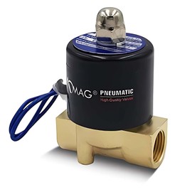 1/4" NPT Brass Electric Solenoid Valve 12V DC Normally Closed VITON (Standard USA Pipe Thread). Solid Brass, Direct Acting, Viton Gasket Solenoid Valve by AOMAG