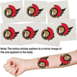 7 Pcs Senators Logo Temporary Tattoos, Hockey Themed Party Supplies, Hockey Team Tattoos Stickers for Adults Teens Kids Christmas Birthday Gifts (F)