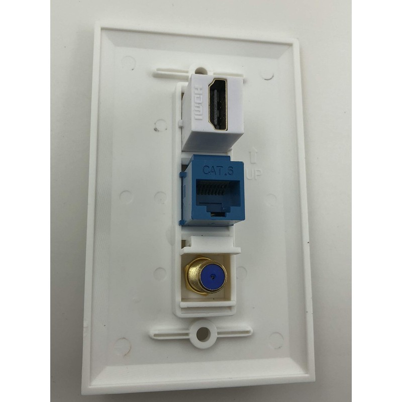 IBL- 3 Port Wall Plate with Coaxial TV Cable F