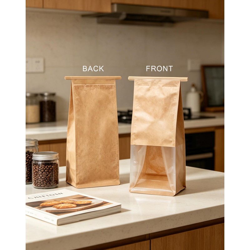 Jexila 50 Pack Small Bakery Bags with Window Reusable Cookie