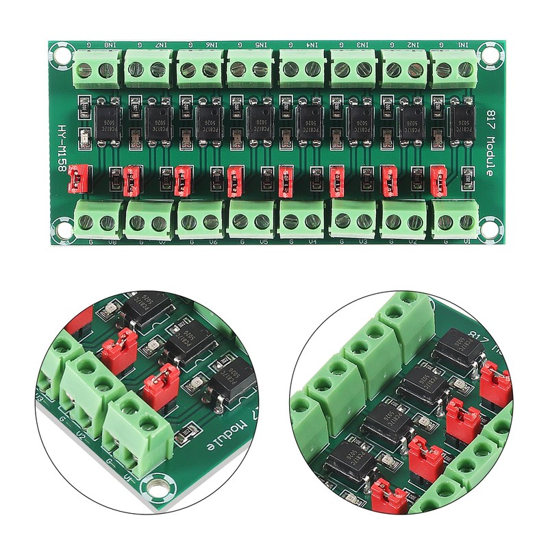 2pcs 8 Channel PC817 Optocoupler Isolation Board 8CH Optocoupler 3.6-30V
