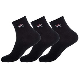 FILA Unisex F9303 Socks Plain Socks, unisex_adult, Socks, F9303, black, 43-46