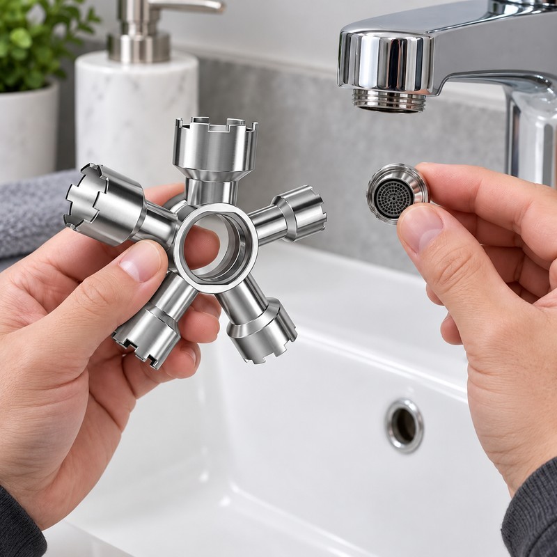 10-in-1 Faucet Aerator Wrench for Removal – Carbon Steel M16.5–M28