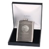 60th Birthday Engraved Hip Flask Horse Racing Feature in a