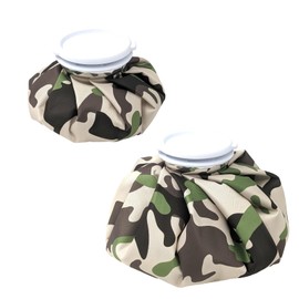 (TUISKU) Ice Bags, Set of 2, S, M, Icing Bag, Large Diameter, Ice Bag, Sports, Outdoor, Heat Protection, Cold and Hot Use, Camouflage Pattern (Green)