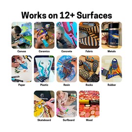 Surfpaints Pastel Acrylic Paint Pens – 8-Color Set for Rock Painting, Surfboards, Skateboards & More – Water-Based, Quick-Dry, Multi-Surface Art Markers