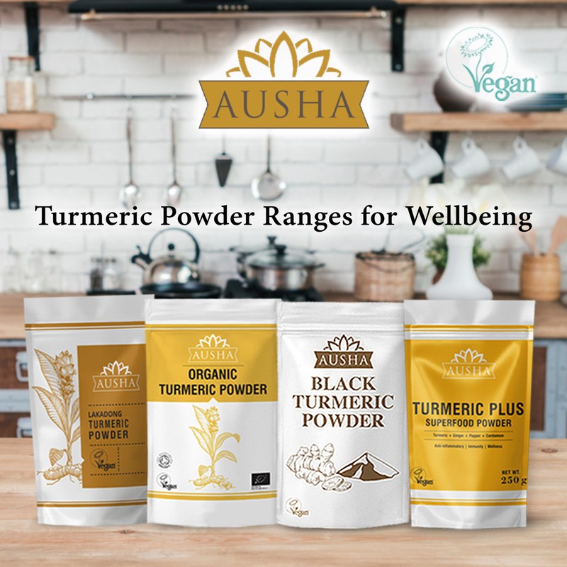 Ausha Lakadong Turmeric Powder 200g - High Curcumin 8-9%, Double