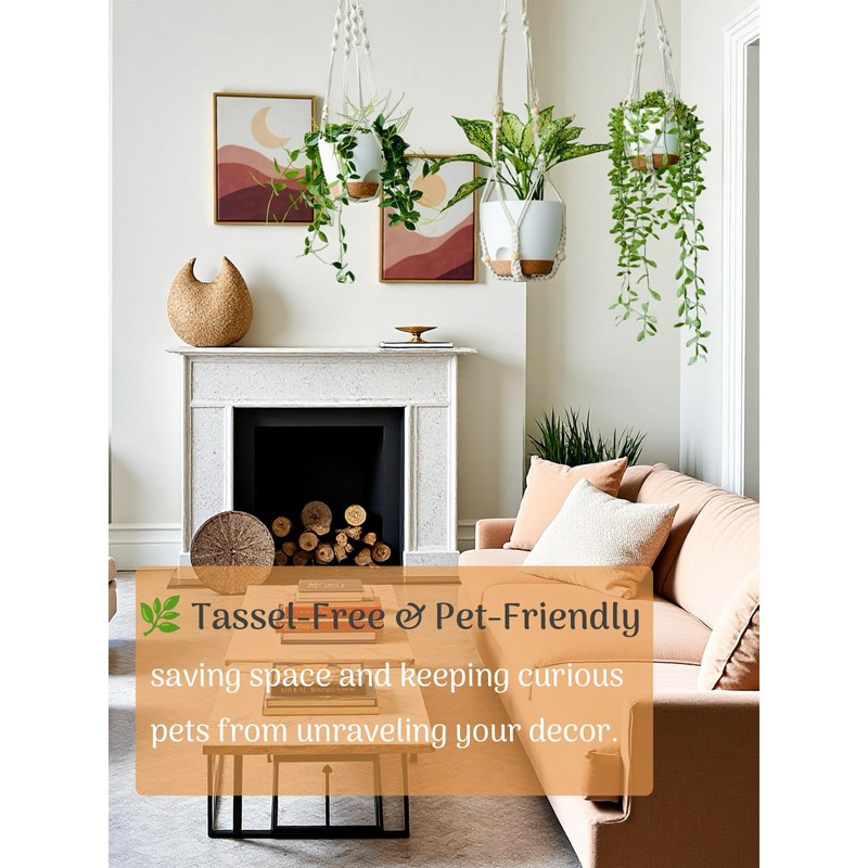 Bouqlife Hanging Planters with Macrame Plant Hangers for Indoor Outdoor