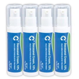 Cosette Cold Sore/Fever Blister Treatment for Face or Lips with Docosanol Cream, 10% - Fever Blister and Cold Sore Cream - 0.07 oz Pump Bottle (4)