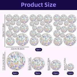 39 Pieces Prism Window Stickers - Suncatcher Stickers for Windows, Rainbow Window Film with Prism Effect, Bird Protection, Anti-Collision Stickers, Window Decoration for Doors and Windows