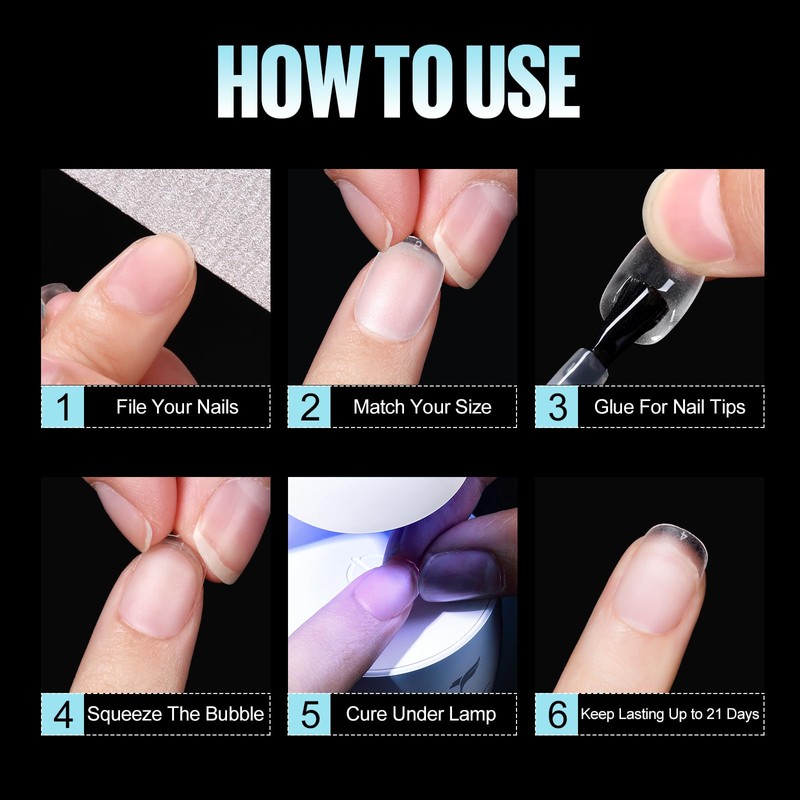 TOMICCA Coffin Nail Tips, Pack of 360 False Nail Tips,