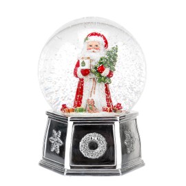 Spode Christmas Tree Musical Santa Snow Globe, Large