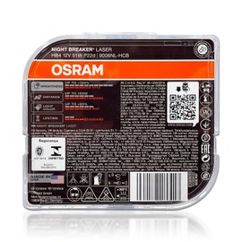 DAMA Automotive Lighting HB4 9006 DOT Night Breaker Laser Halogen Headlight Bulbs 9006NL-HCB 12V 51W 3200K P22d | Pack of 2