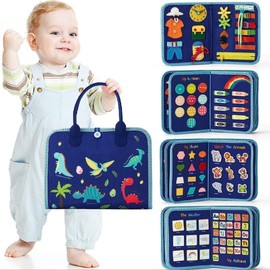 Warmiehomy Busy Board For Toddlers, Montessori Toys For 1 2 3 4 5 6 Year Old Boys Girls, Sensory Toys For Toddlers Preschool Educational Learning Toys Board Travel Toys For Kids Gifts(Dinosaur)