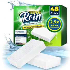 Dirt Eraser Pro Pack of 48 – New: Eraser Sponge with 2.5X Higher Durability | Extra Durable Magic Sponge | Magic Eraser Sponge Removes Dirt on Wall, Shoes, Kitchen and Bathroom