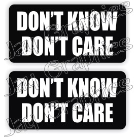Unbranded/Generic Hard Hat Stickers DONT KNOW - CARE Funny Construction Quote Decals Labels