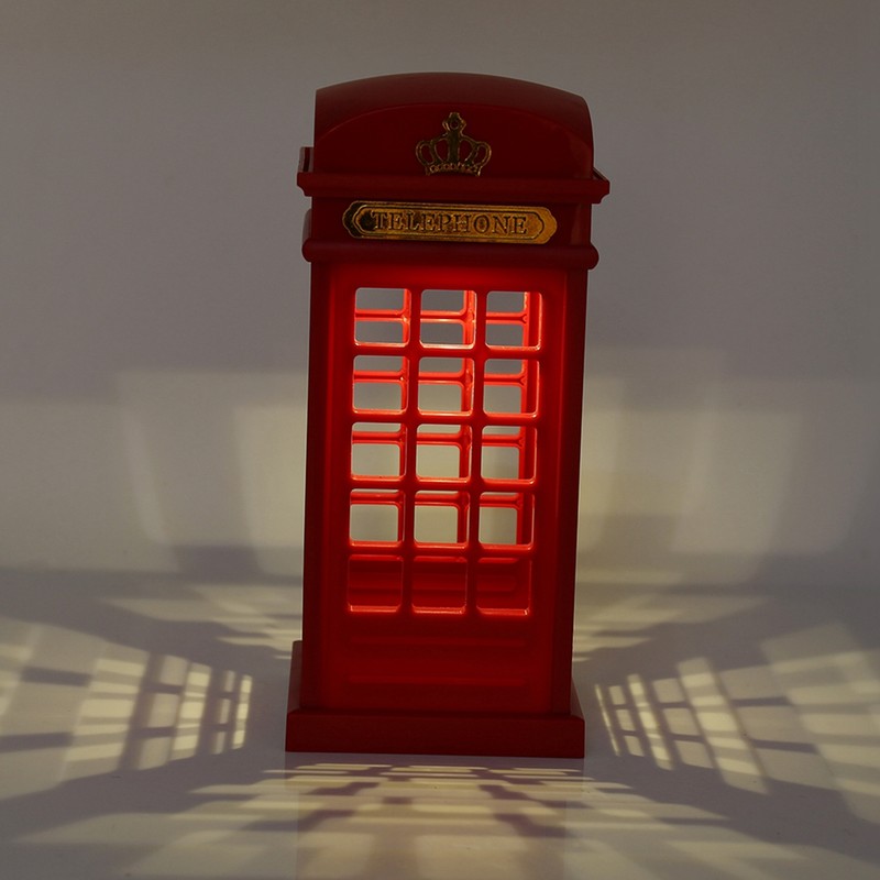 Creative Retro Classic Telephone Booth Night Light Touch Sensor Dimmable