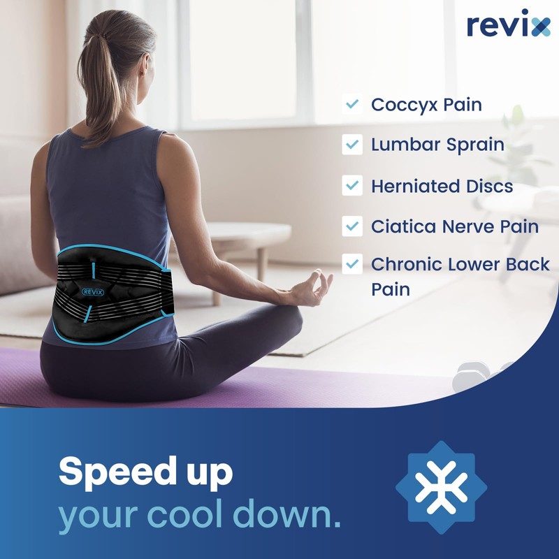REVIX Large Ice Pack for Back, Reusable Lower Back Ice